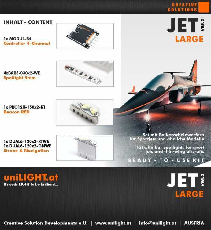 JET-Large Beleuchtungsset, v3 unilight JET-Large Beleuchtungsset, v3