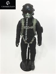 SCALE Full-Body Jet Pilot 1/6 - 1/5 Scale, 12" Schwarz