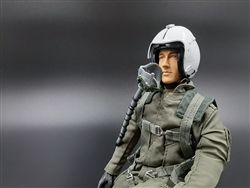 SCALE Full-Body Jet Pilot 1/6 - 1/5 Scale, 12" Weisser Helm