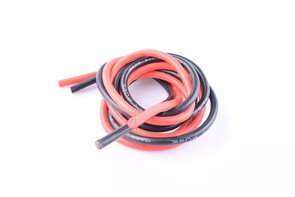 Silikonkabel 12AWG (3.3mm²) pro Meter Rot & Schwarz