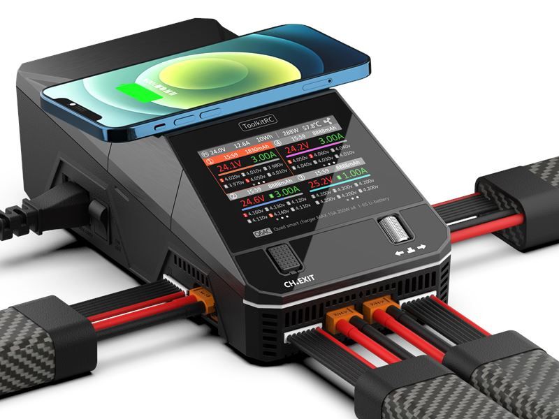 ToolkitRC Q6AC LiPo 1-6S 15A 4 Kanal Ladegerät AC/DC