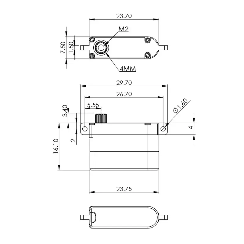 MKS-HS75 Digital Servo, 7.5mm, 4.0 kg/cm, 0.094 s/60°
