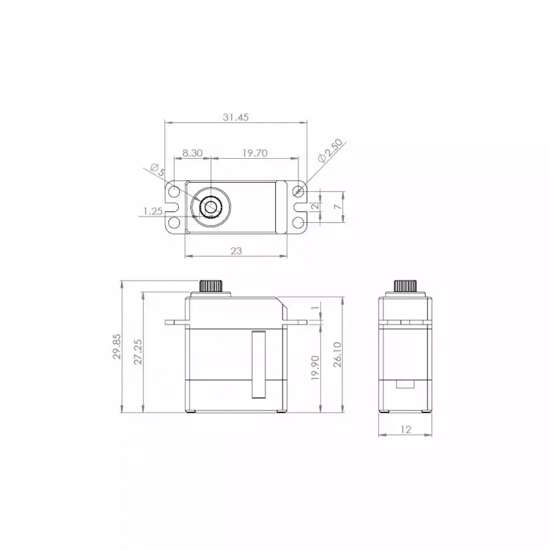 MKS-DS95 Digital Servo, 12mm,  3.05 kg/cm, 0.053 sec./60°