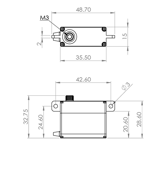 MKS-HV747R Coreless, 15 mm, 15 kg/cm, 0.13 s/60°