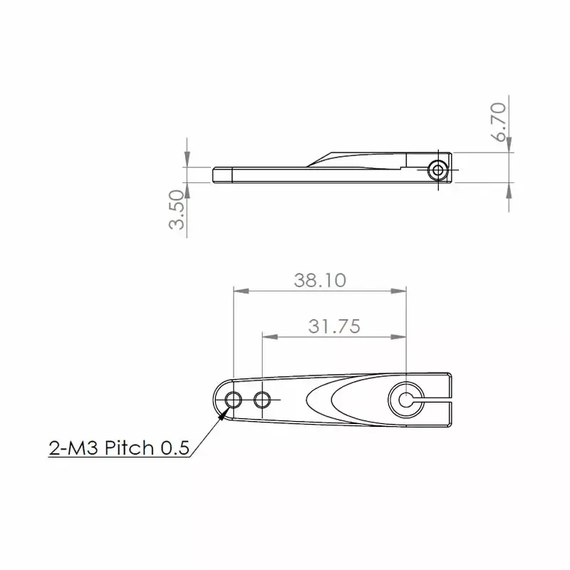 MKS-Servohorn einseitig Metall M3 - L 18/21mm - für MKS HV9767, 9780, 737, 747/R