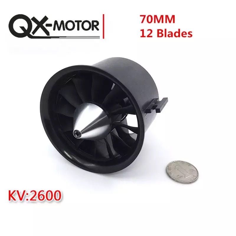 Impeller 70mm 12 Blatt 3-4S inkl. Motor
