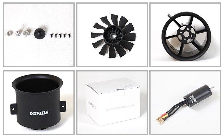 FMS Impeller EDF 70mm - 12-Blatt mit Motor 3060-1900KV - 6S-Version