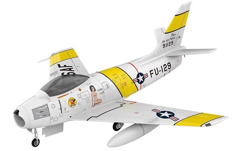 HSDJets F-86 Yellow Ribbon, 120mm EDF Jet, Spw 1720mm, 12S - PNP