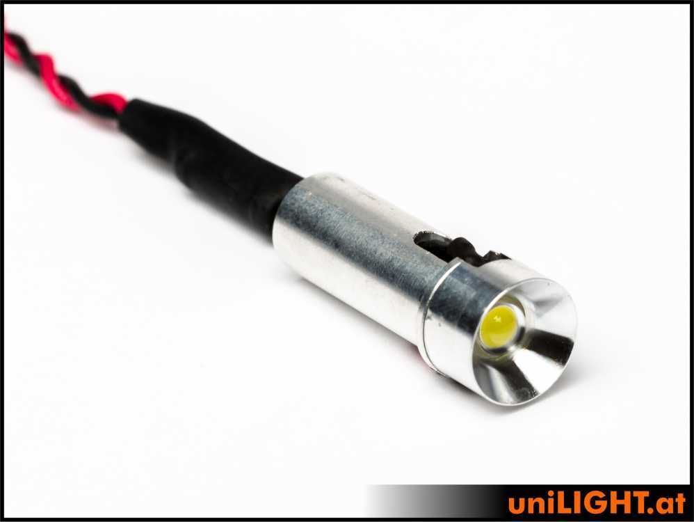 12mm Alu-Scheinwerfer, 4W, Weiss