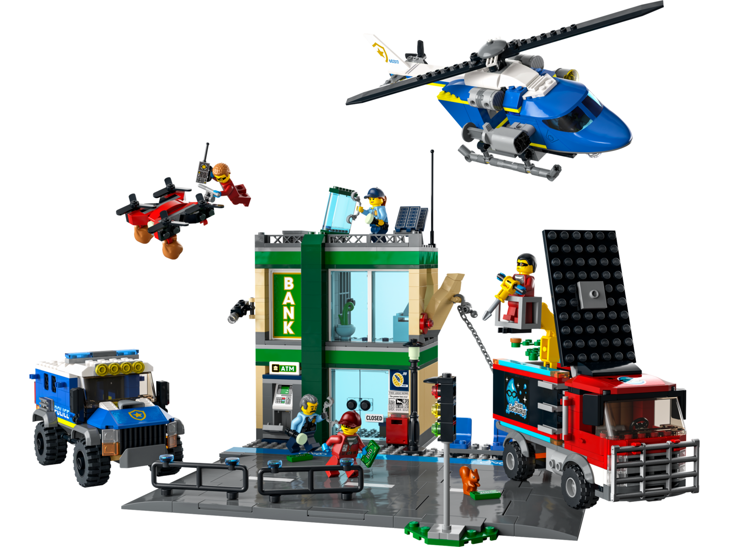 Police Chase at the Bank