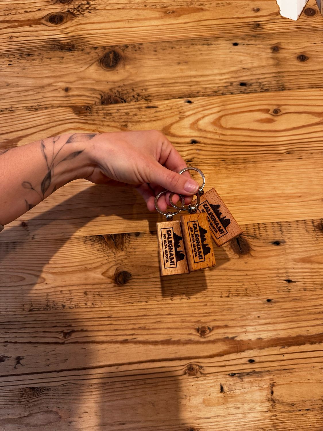 3x Portachiavi In Legno