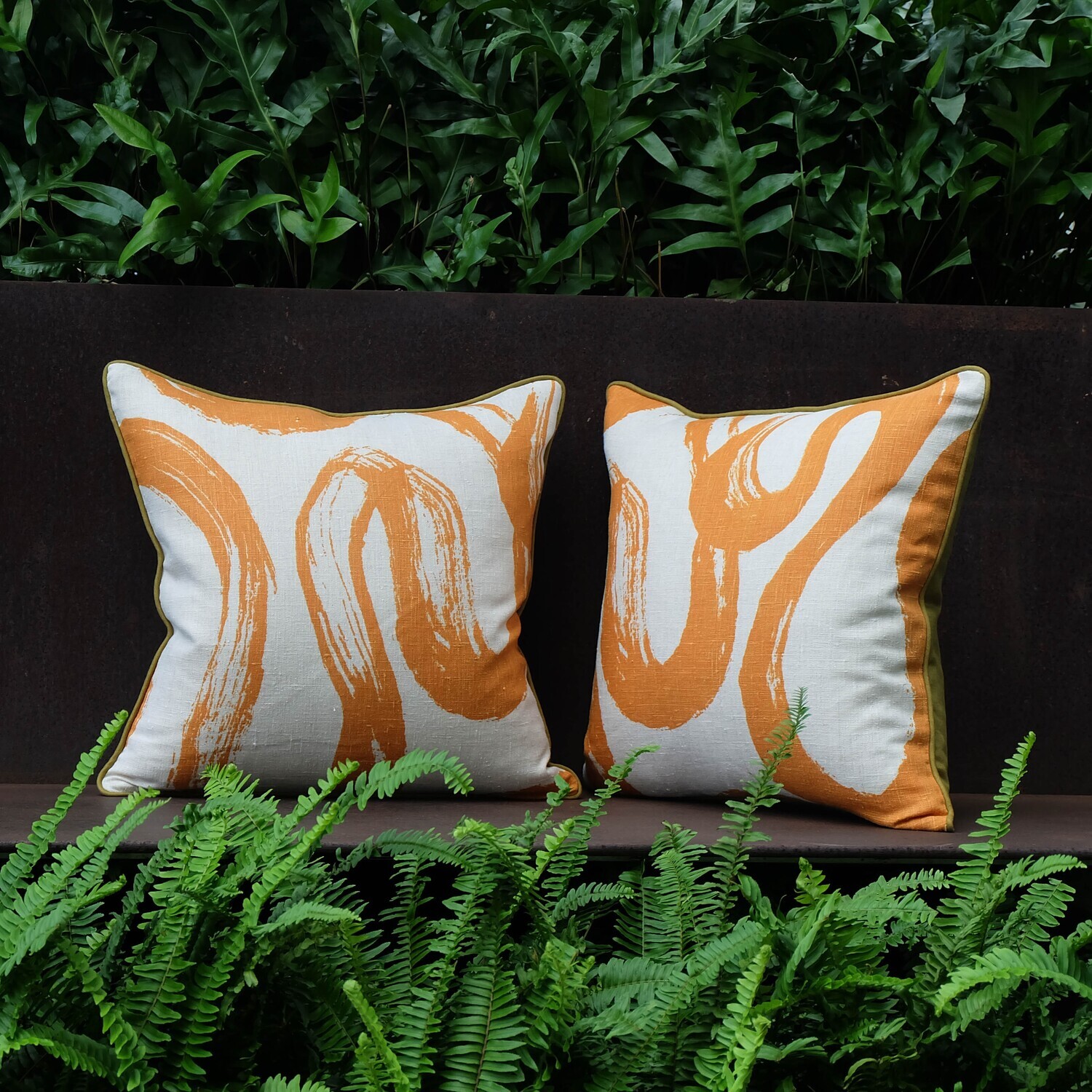 Amber Brush Pillow, Full-Front, 45.5 x 45.5cm