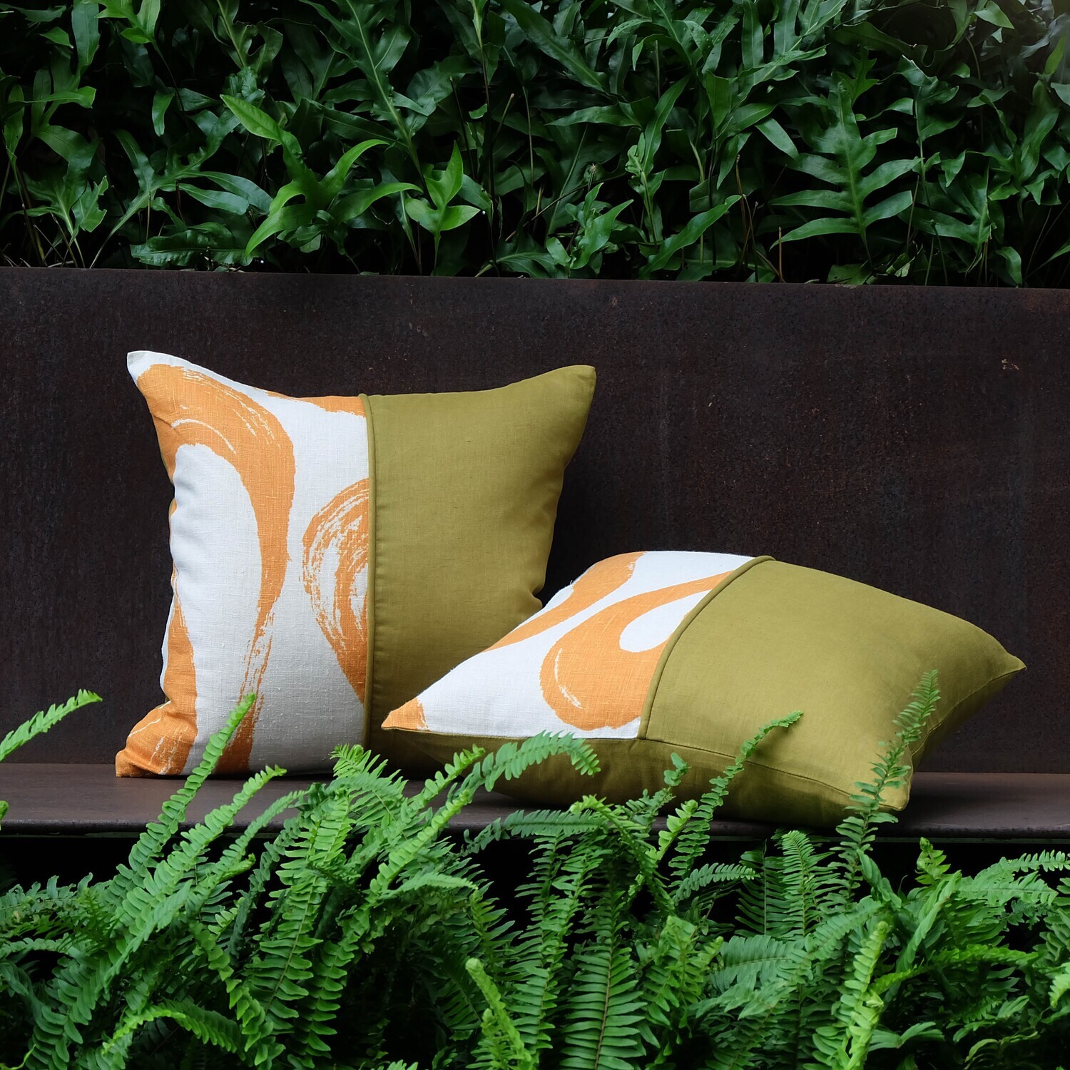 Amber Brush Pillow Set, Half-Front, 45.5 x 45.5cm, Set of 2 Pillows