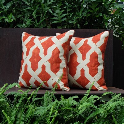 Reynard Trellis Pillow, Full-Front, 50.5 x 50.5cm