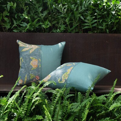 Passion Bloom Pillow Set, Half-Front, 45.5 x 45.5cm, Set of 2 Pillows