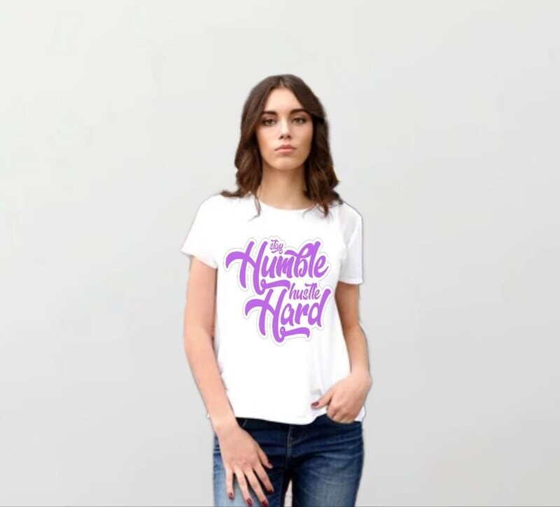Huste hard_Women&#39;s Elite Tee white