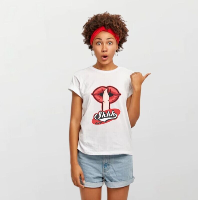 Shhh_Women&#39;s Elite Tee white