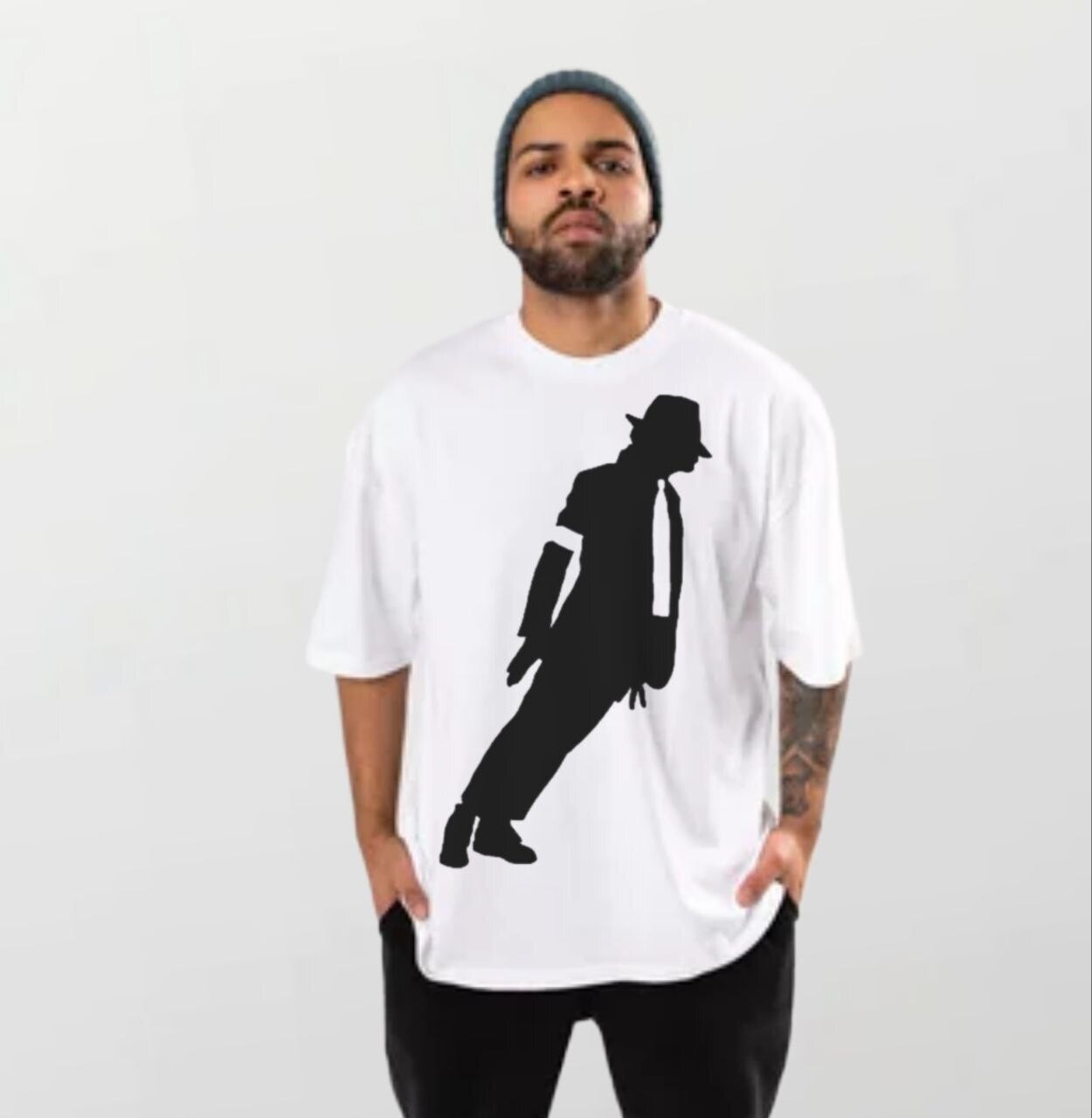 MJ lean black_Elite Tee white