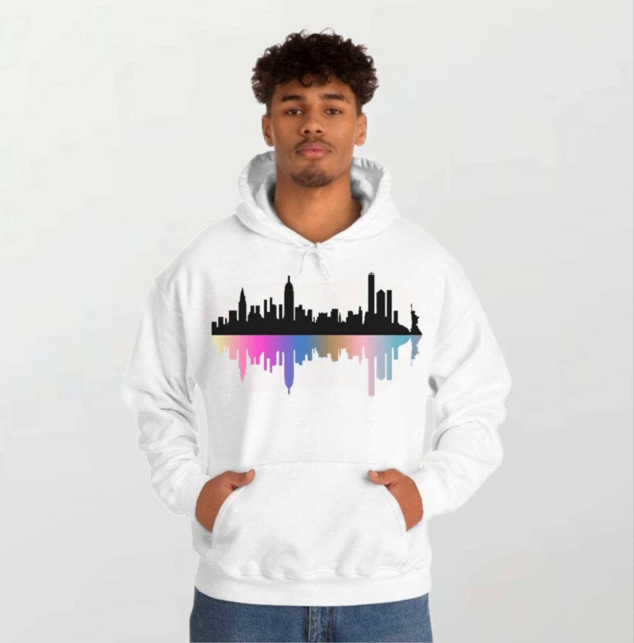 NYC skyline_Elite Hoodie white