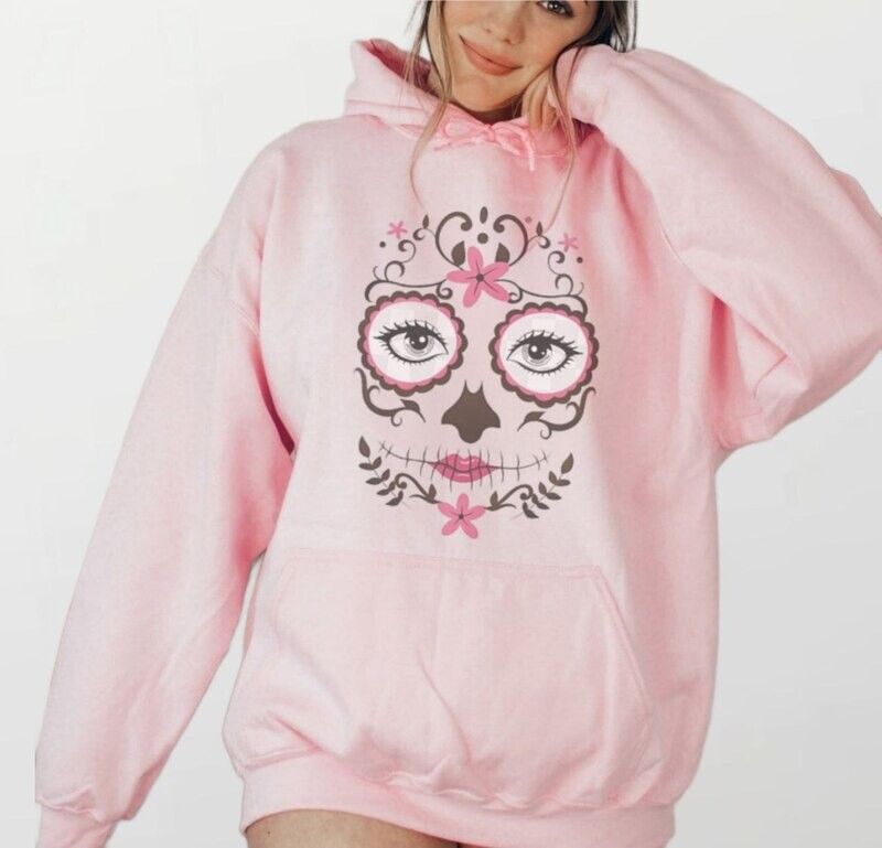 Sugar skull_Women&#39;s Elite Hoodie pink