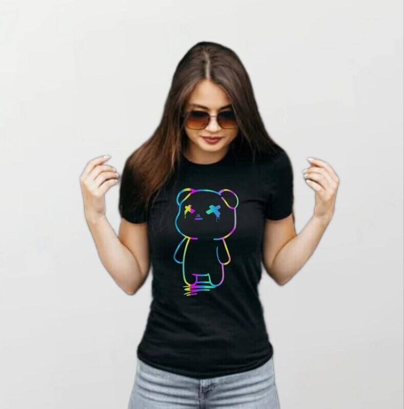 Neon bear_Women&#39;s Elite Tee black