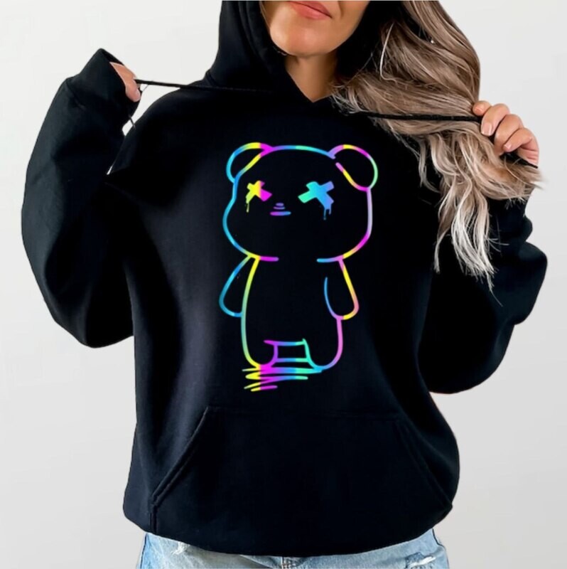 Neon bear_Women&#39;s Elite Hoodie black