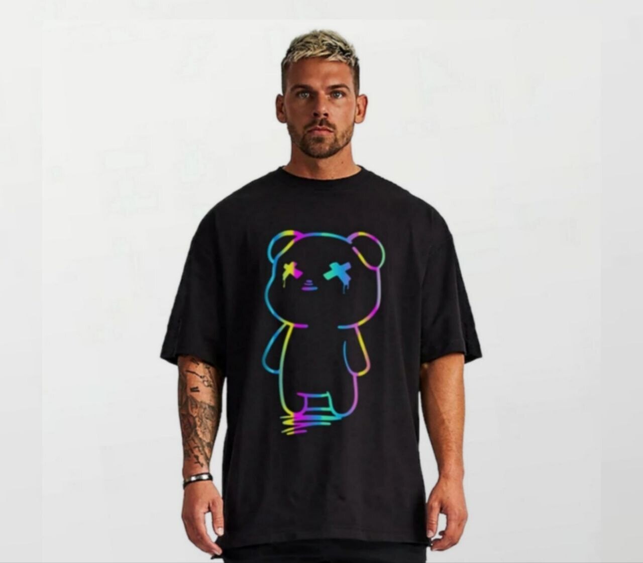 Neon bear_Elite Tee black
