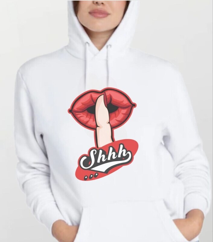 Shhh_Women&#39;s Elite Hoodie white
