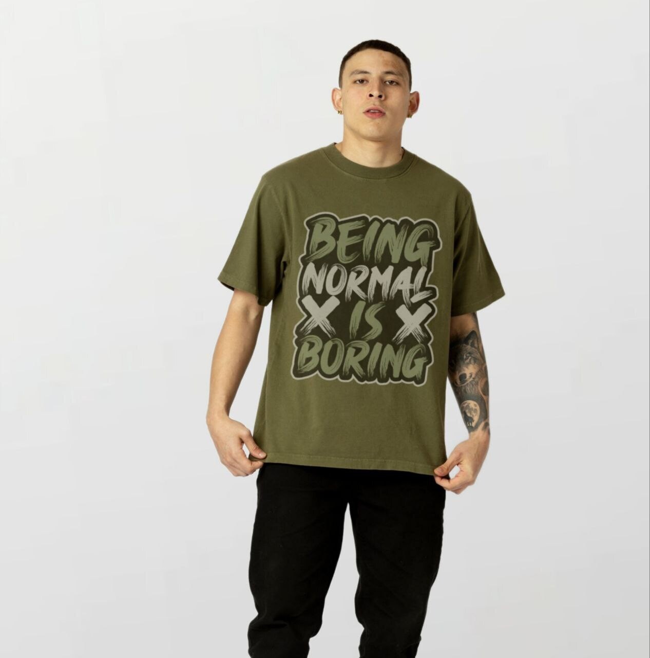 Normal is boring_Elite Tee milgreen