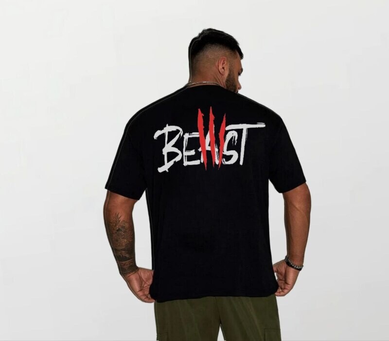 Beast red_Elite Tee black