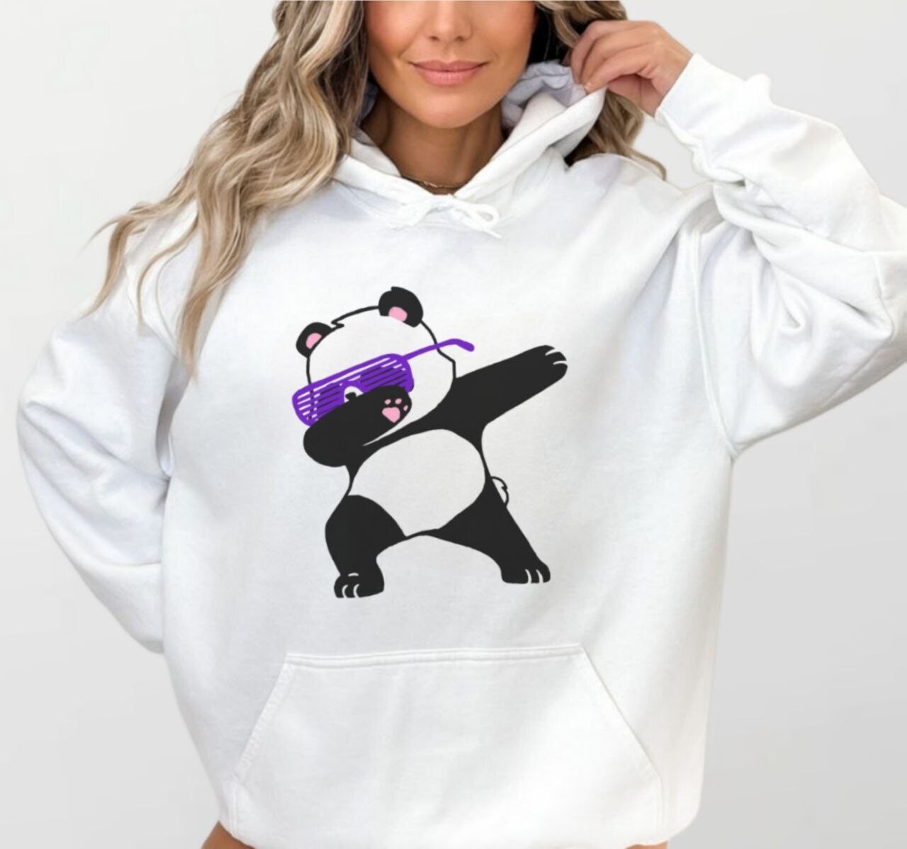 Panda dab_Women&#39;s Elite Hoodie white