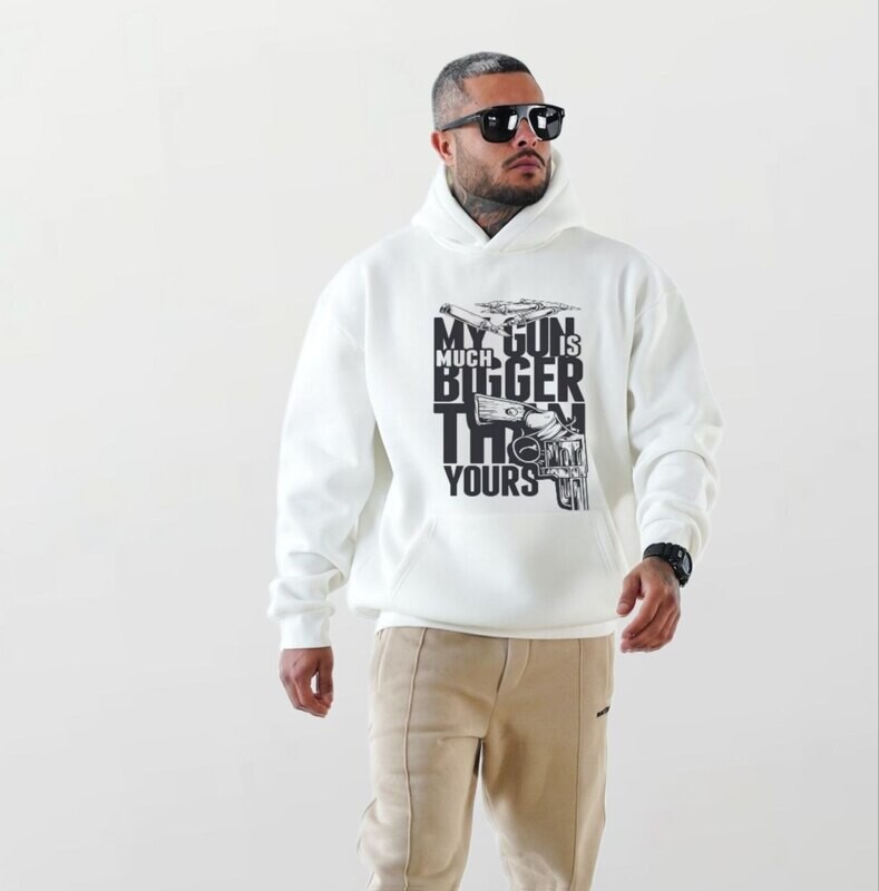 My gun bigger_Elite Hoodie white