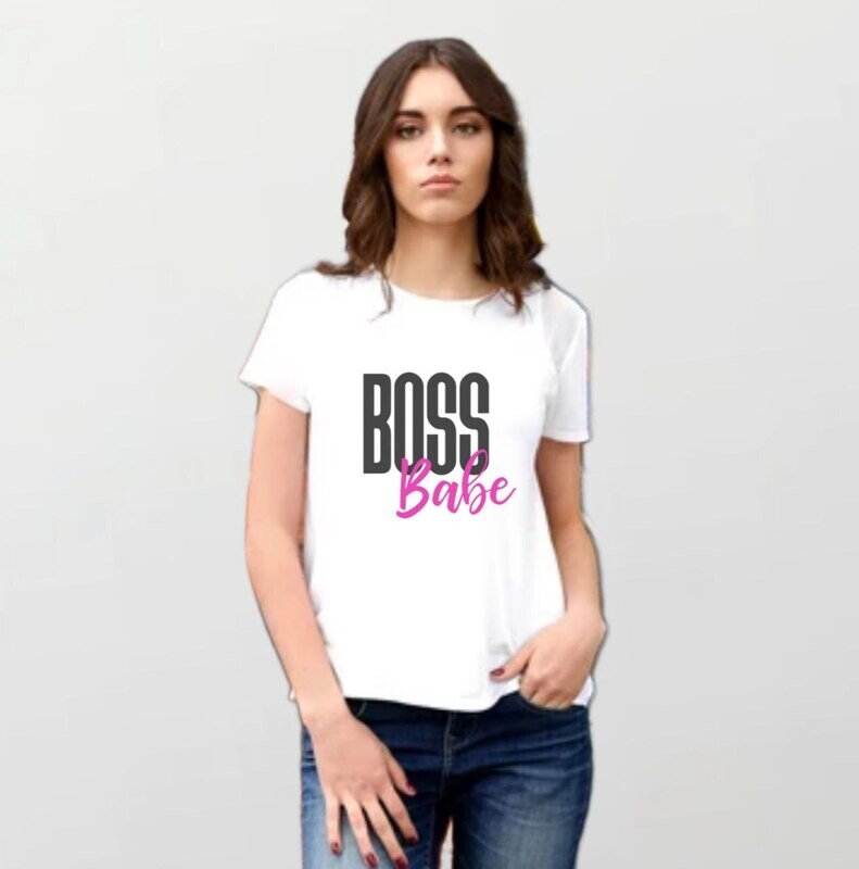 Boss babe_Women&#39;s Elite Tee white