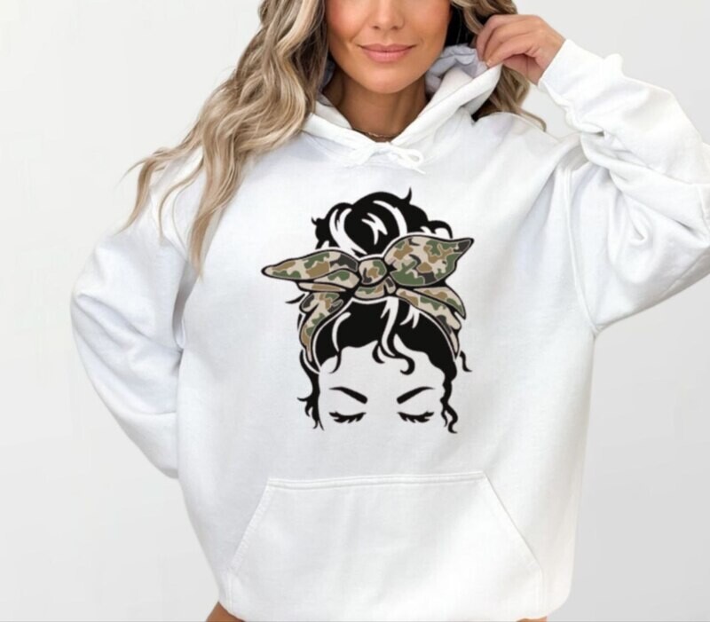 Mom camo_Women&#39;s Elite Hoodie white