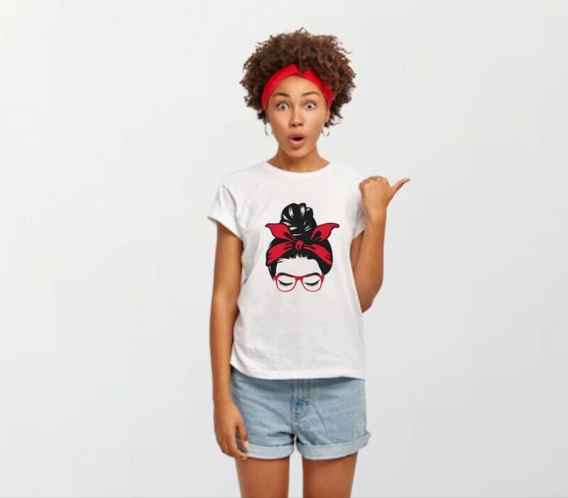 Mom red_Women&#39;s Elite Tee white