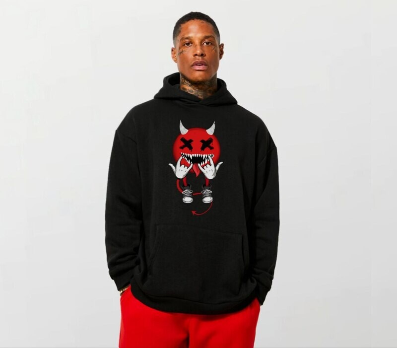 Smiley devil red_Elite Hoodie black
