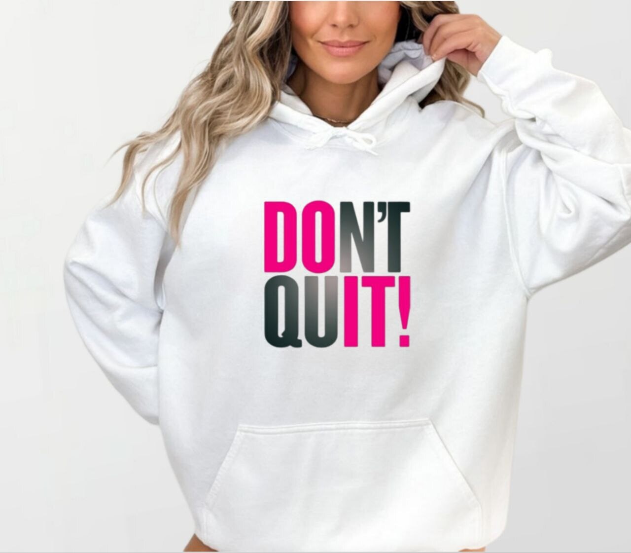 Don&#39;t quit_Women&#39;s Elite Hoodie white
