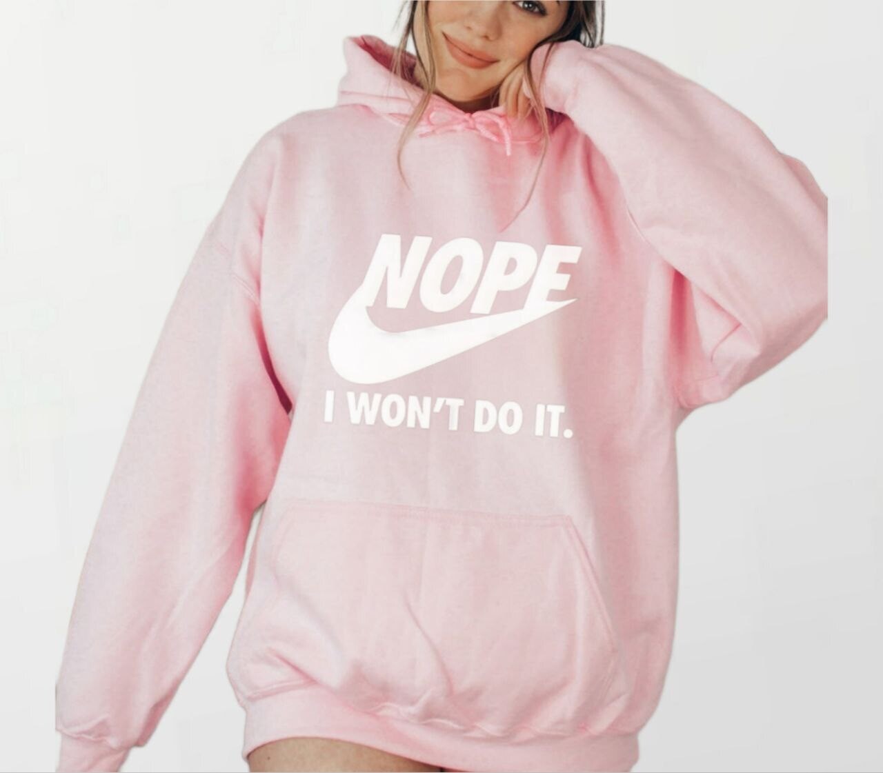 NOPE2_Women&#39;s Elite Hoodie pink