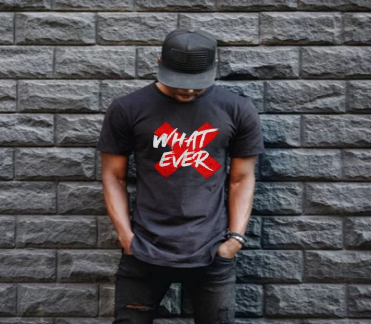 Whatever X red_Elite Tee black