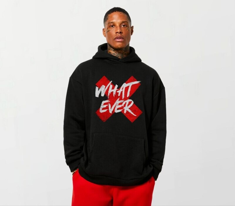 Whatever X red_Elite Hoodie black