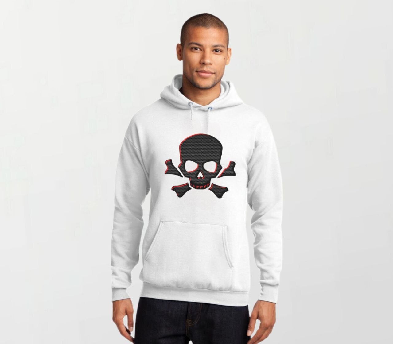 Skull &amp; crossbones_Elite Hoodie white