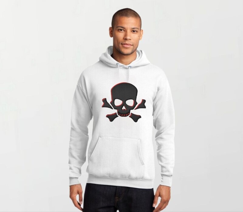 Skull &amp; crossbones_Elite Hoodie white