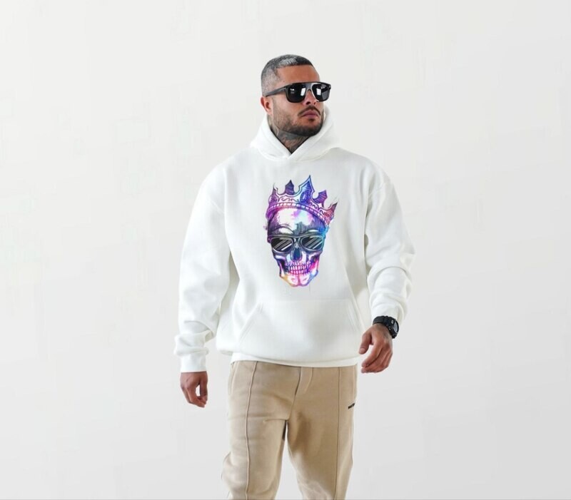 Skull king_Elite Hoodie white