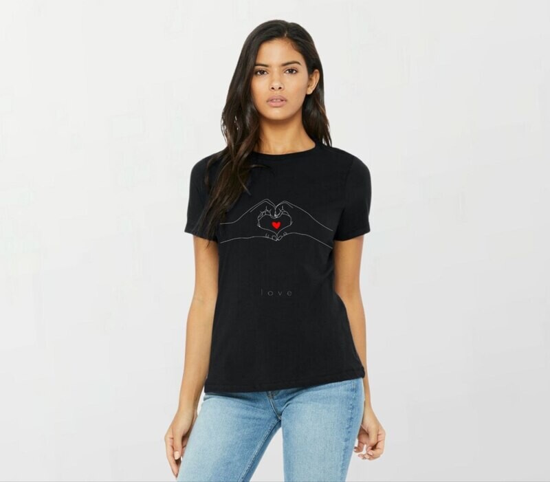 Heart hands_Women&#39;s Elite Tee black