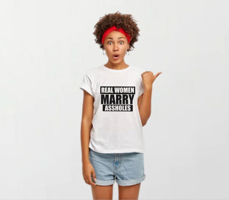 Real women marry_Women&#39;s Elite Tee white