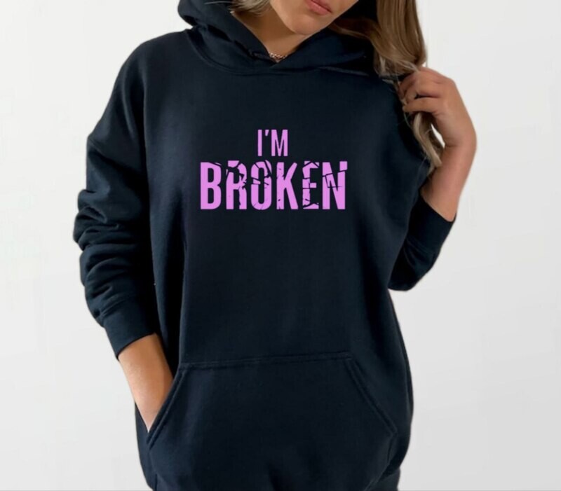 Im broken pink_Women&#39;s Elite Hoodie black