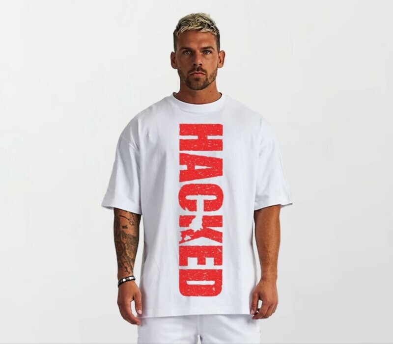 Hacked red_Elite Tee white