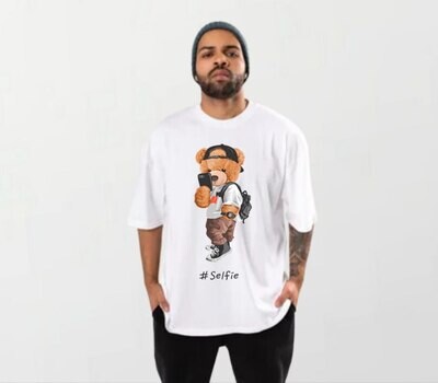 Selfie bear_Elite Tee white