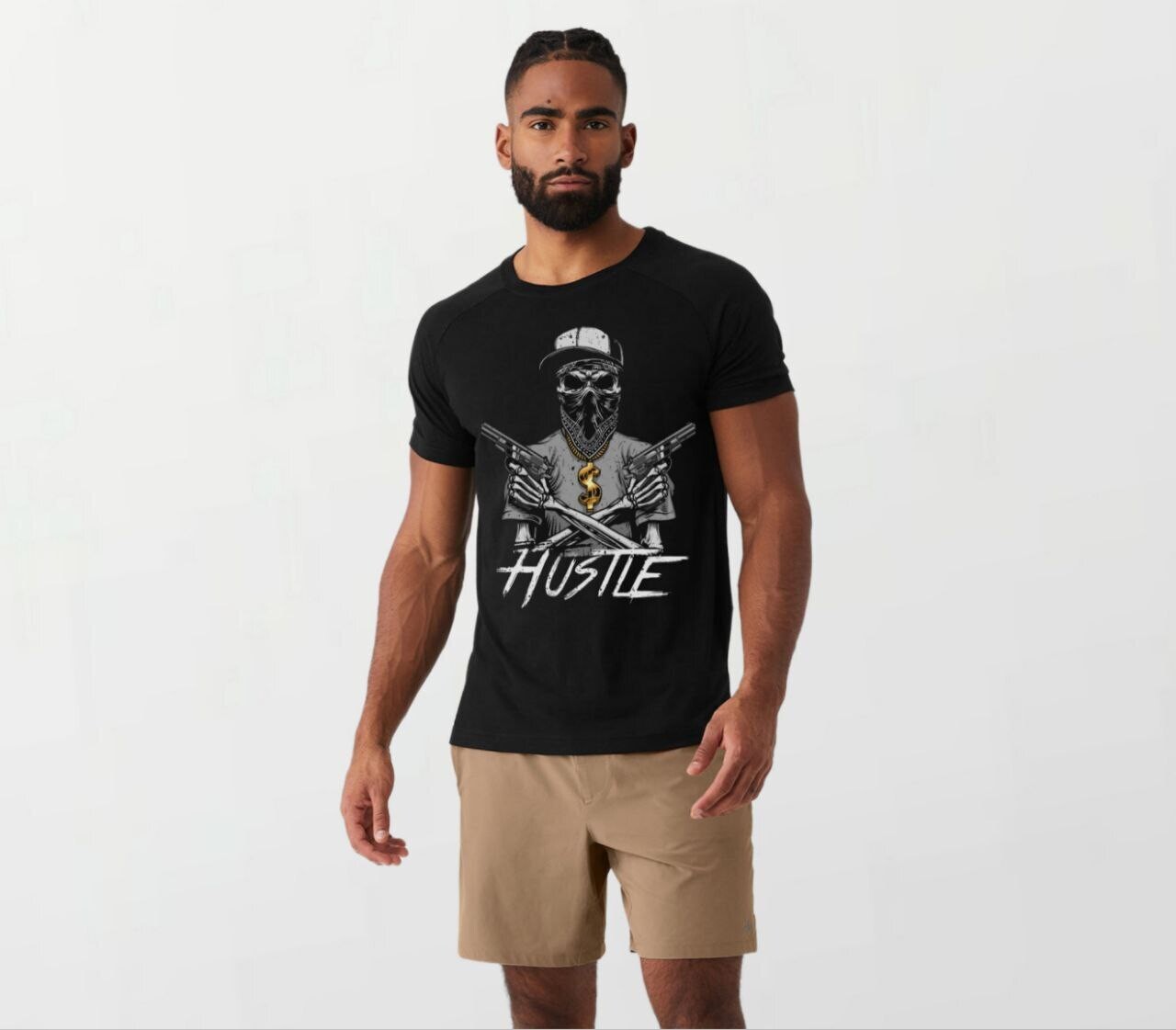 Hustle skeleton_Elite Tee black