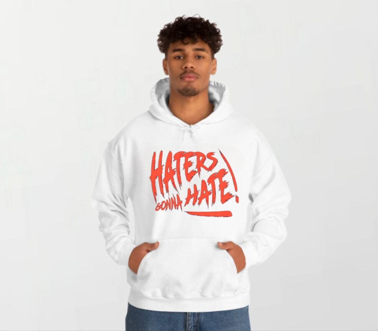 Haters gonna hate red_Elite Hoodie white